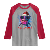Funny Christmas Santa Shark Xmas Gift Raglan Shirt - Wonder Print Shop