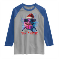 Funny Christmas Santa Shark Xmas Gift Raglan Shirt - Wonder Print Shop