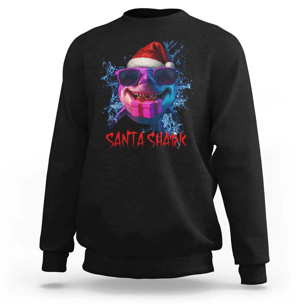 Funny Christmas Santa Shark Xmas Gift Sweatshirt - Wonder Print Shop