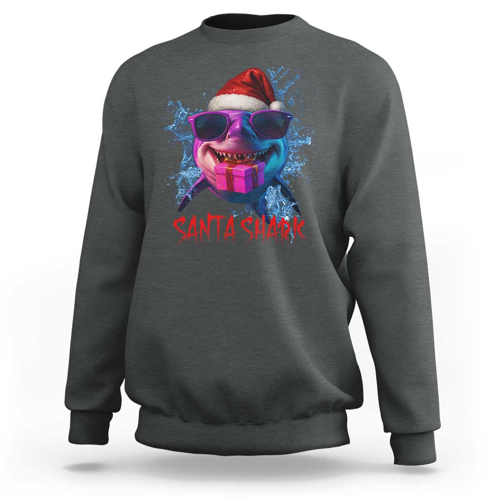 Funny Christmas Santa Shark Xmas Gift Sweatshirt - Wonder Print Shop