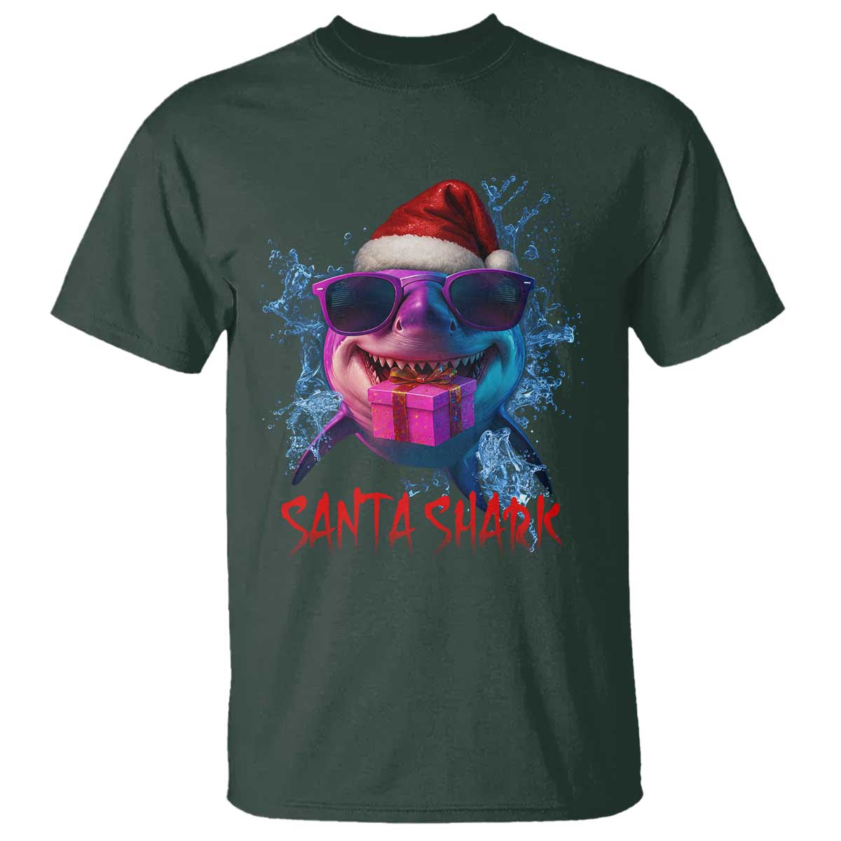 Funny Christmas Santa Shark Xmas Gift T Shirt - Wonder Print Shop