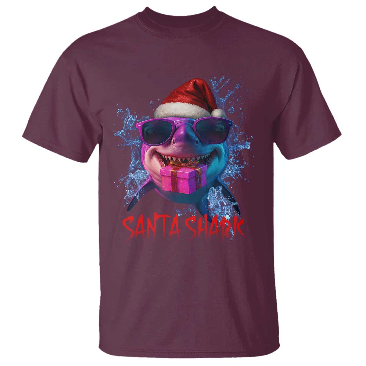 Funny Christmas Santa Shark Xmas Gift T Shirt - Wonder Print Shop