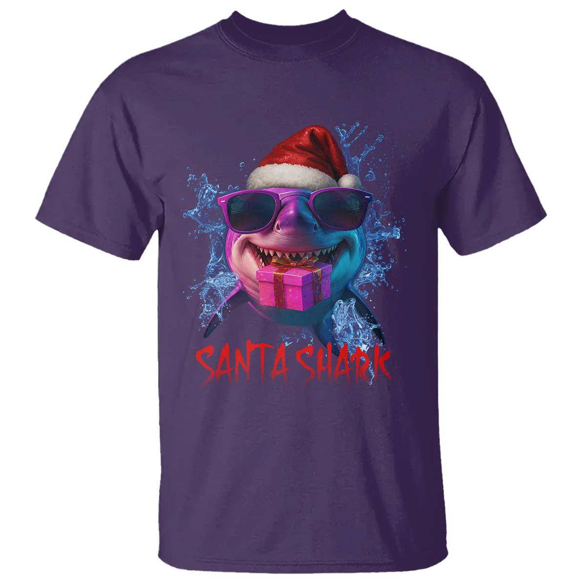 Funny Christmas Santa Shark Xmas Gift T Shirt - Wonder Print Shop