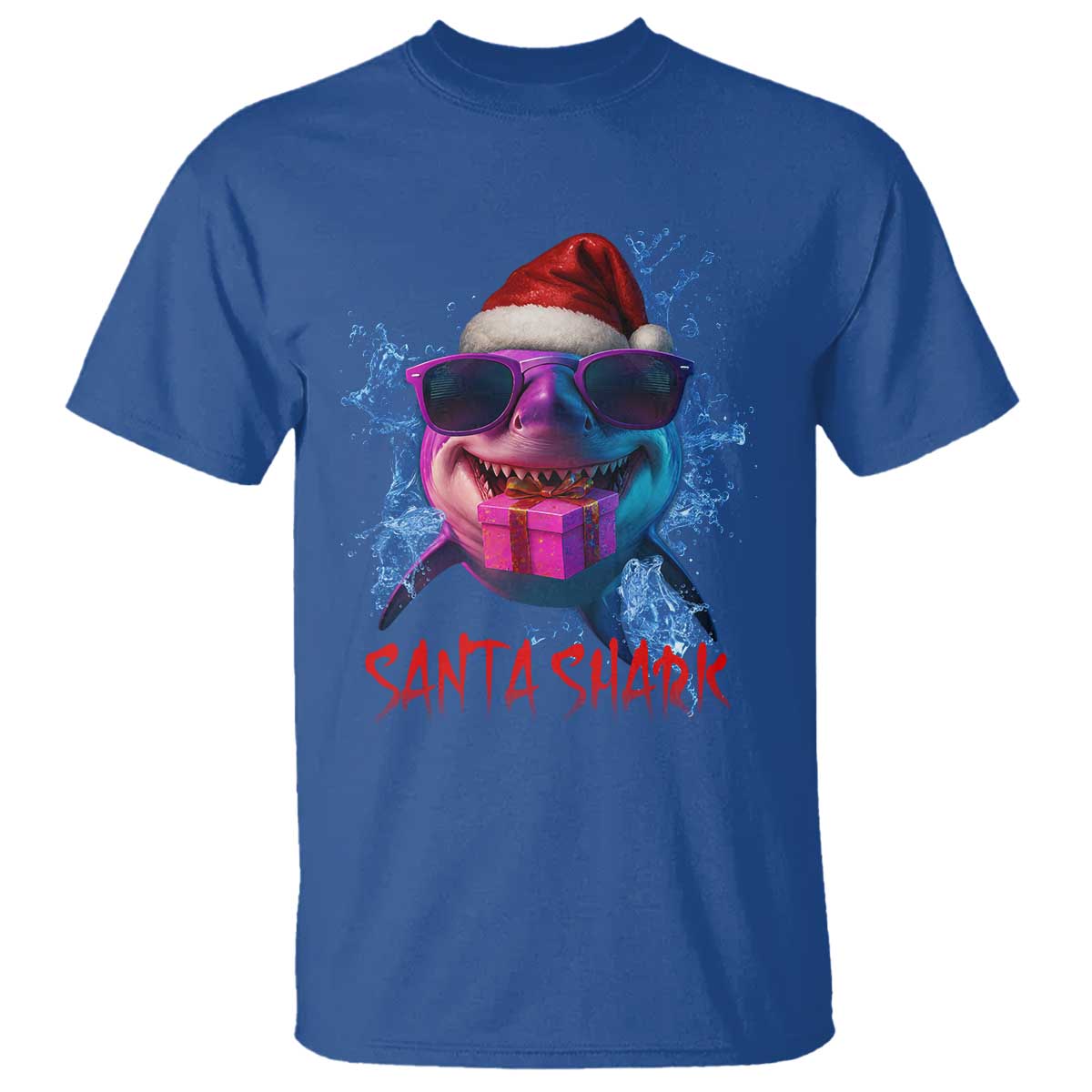 Funny Christmas Santa Shark Xmas Gift T Shirt - Wonder Print Shop
