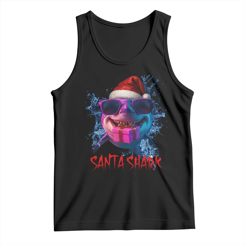Funny Christmas Santa Shark Xmas Gift Tank Top - Wonder Print Shop