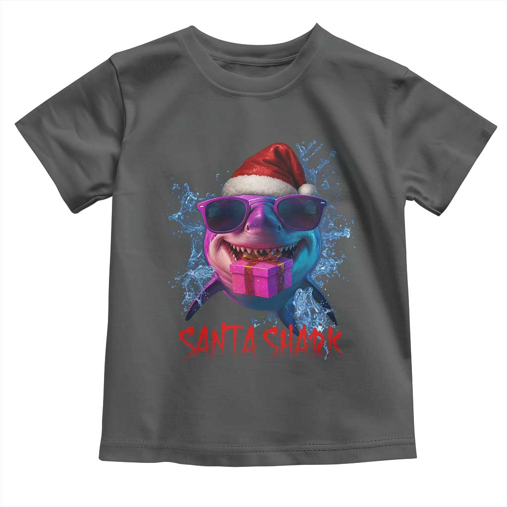 Funny Christmas Santa Shark Xmas Gift Toddler T Shirt - Wonder Print Shop
