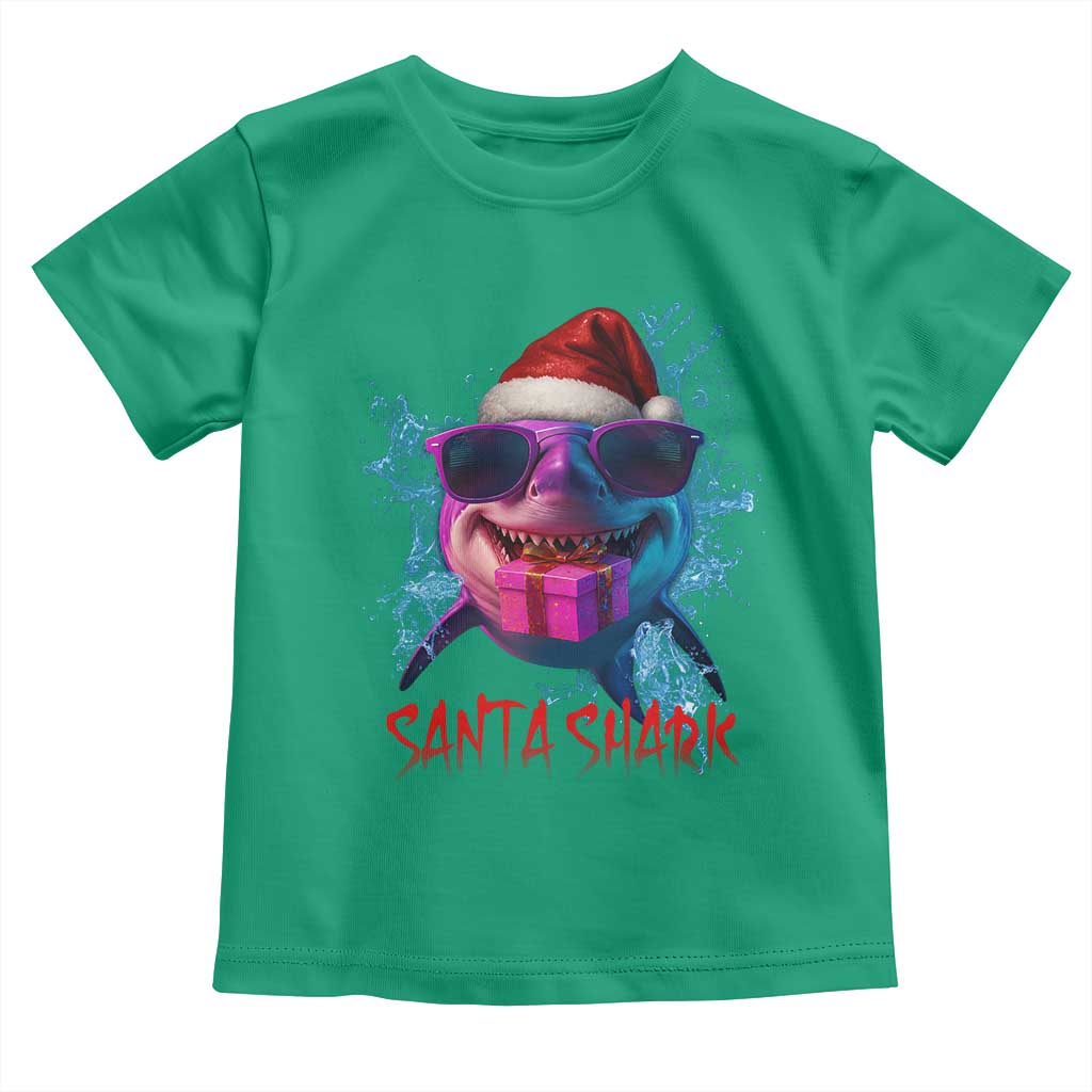 Funny Christmas Santa Shark Xmas Gift Toddler T Shirt - Wonder Print Shop