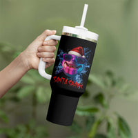 Funny Christmas Santa Shark Xmas Gift Tumbler With Handle