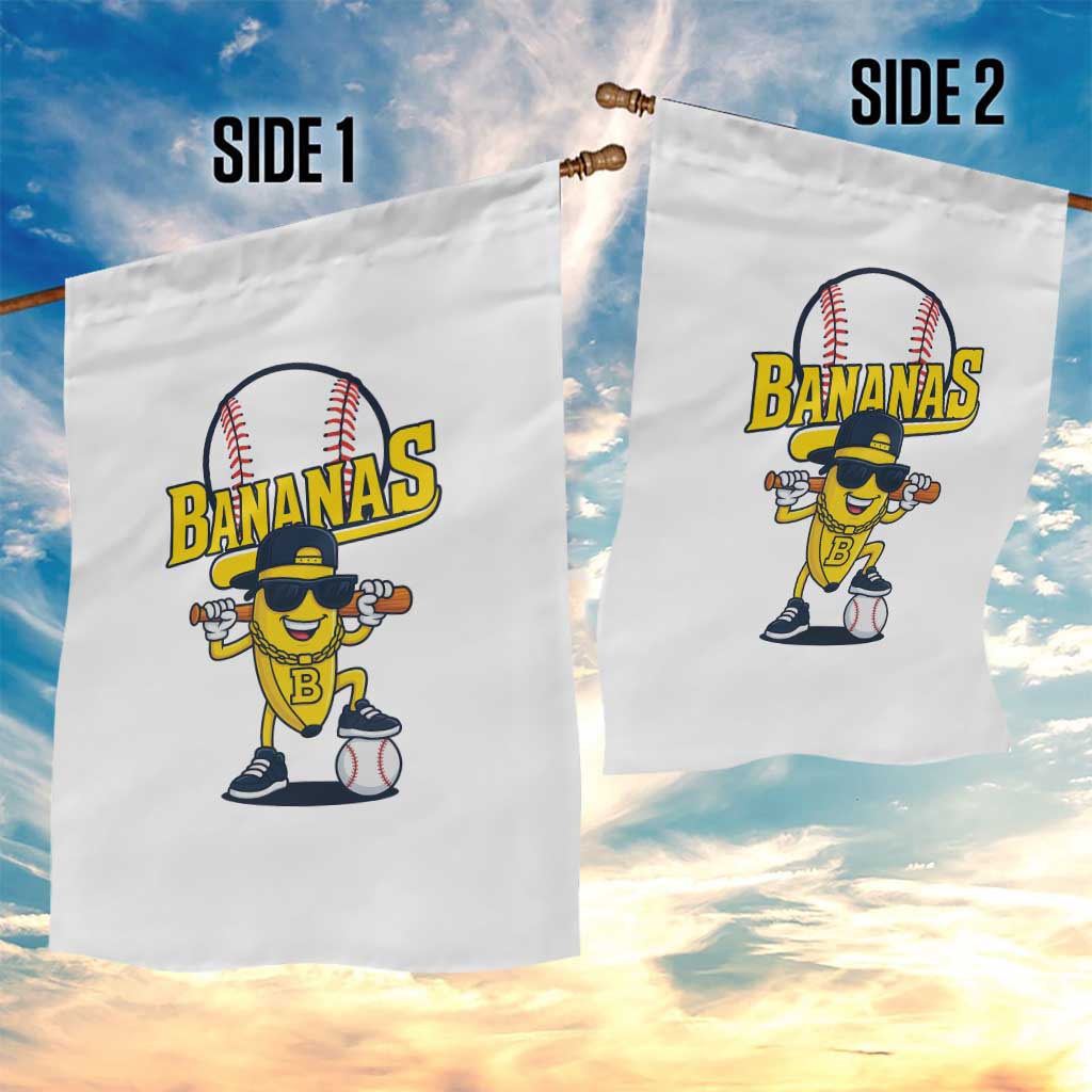 Cool Banana Playing Baseball Garden Flag Funny Fruit Sports Gift - Wonder Print Shop
