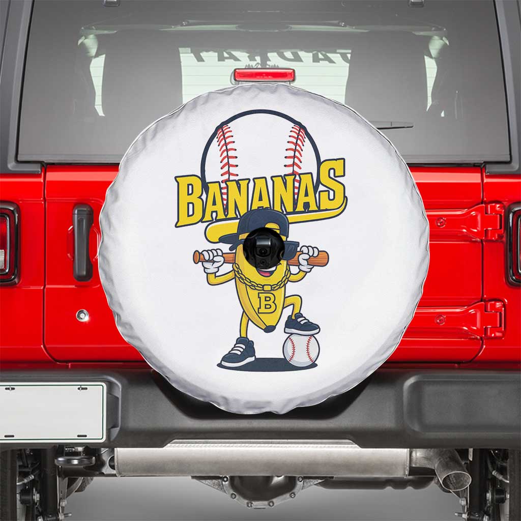 Cool Banana Playing Baseball Spare Tire Cover Funny Fruit Sports Gift - Wonder Print Shop