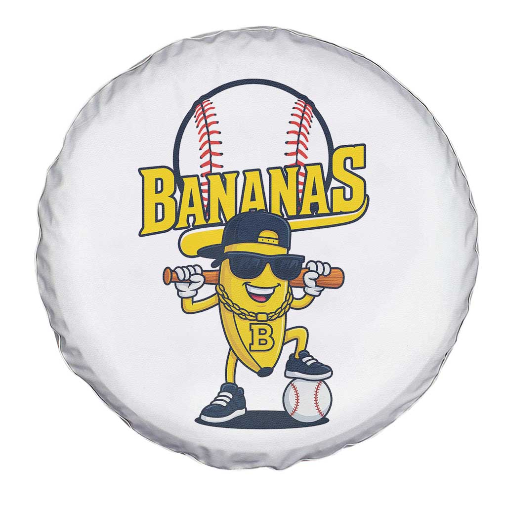 Cool Banana Playing Baseball Spare Tire Cover Funny Fruit Sports Gift - Wonder Print Shop