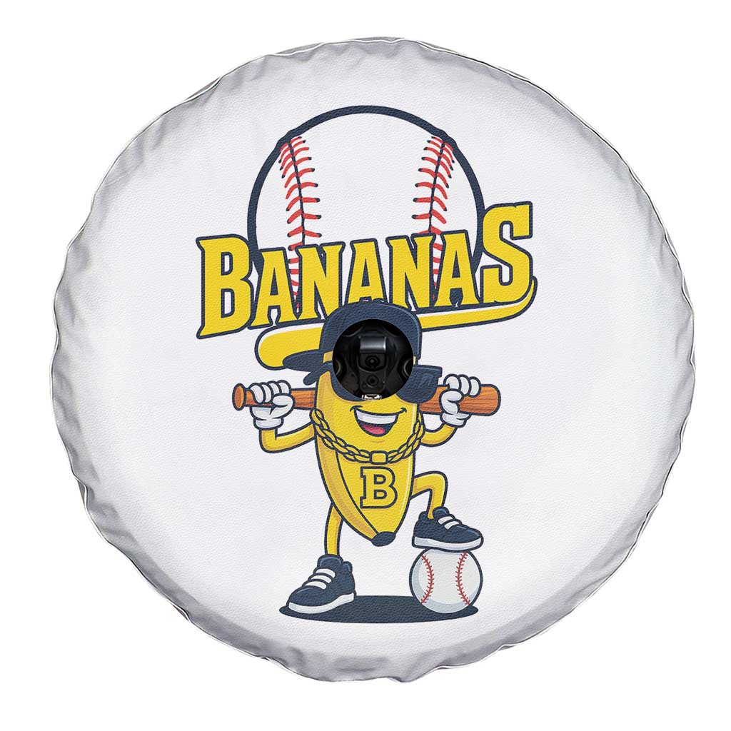 Cool Banana Playing Baseball Spare Tire Cover Funny Fruit Sports Gift - Wonder Print Shop