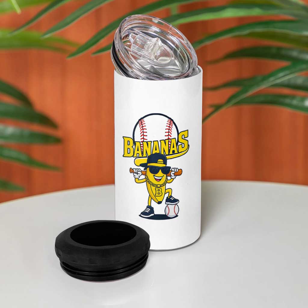 Cool Banana Playing Baseball 4 in 1 Can Cooler Tumbler Funny Fruit Sports Gift