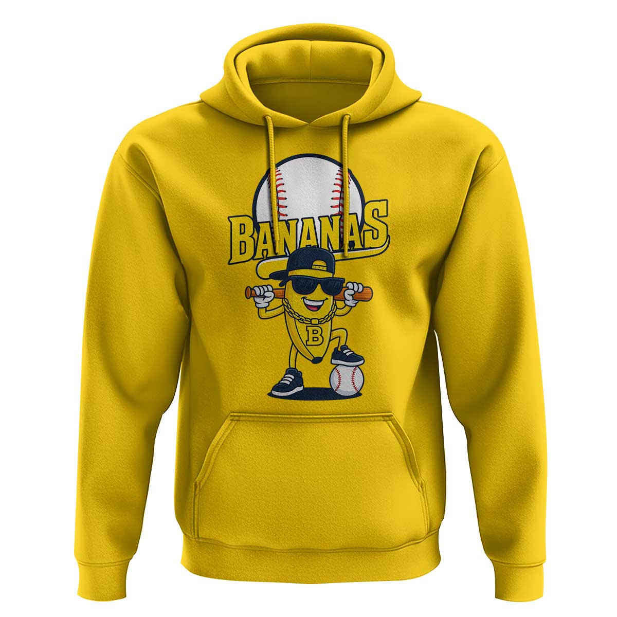 Cool Banana Playing Baseball Hoodie Funny Fruit Sports Gift - Wonder Print Shop
