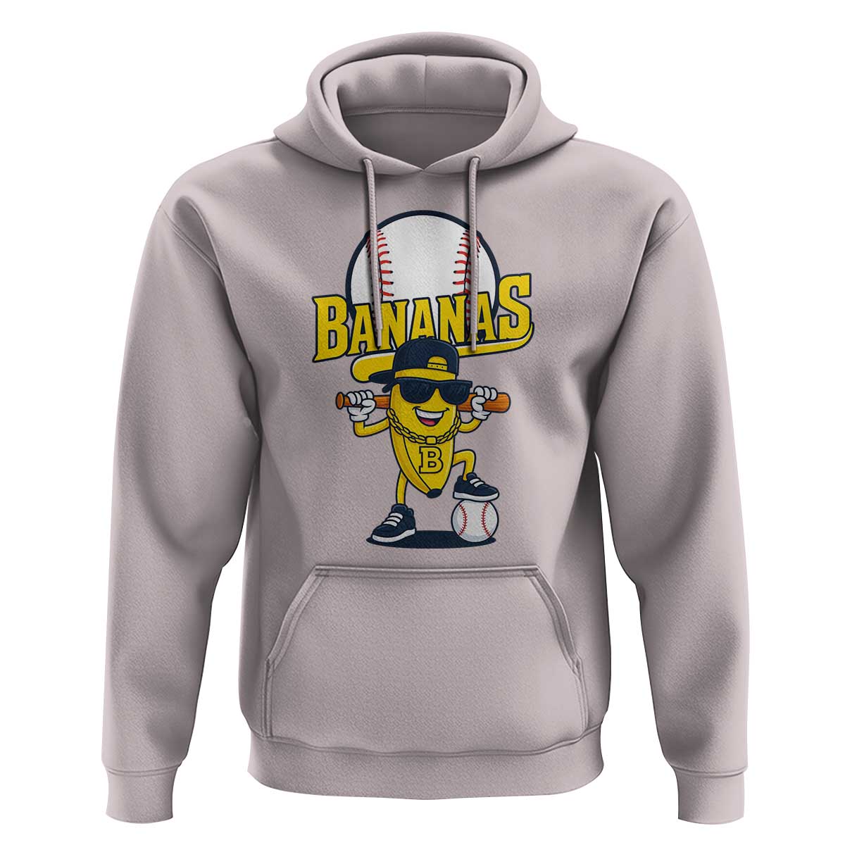 Cool Banana Playing Baseball Hoodie Funny Fruit Sports Gift - Wonder Print Shop