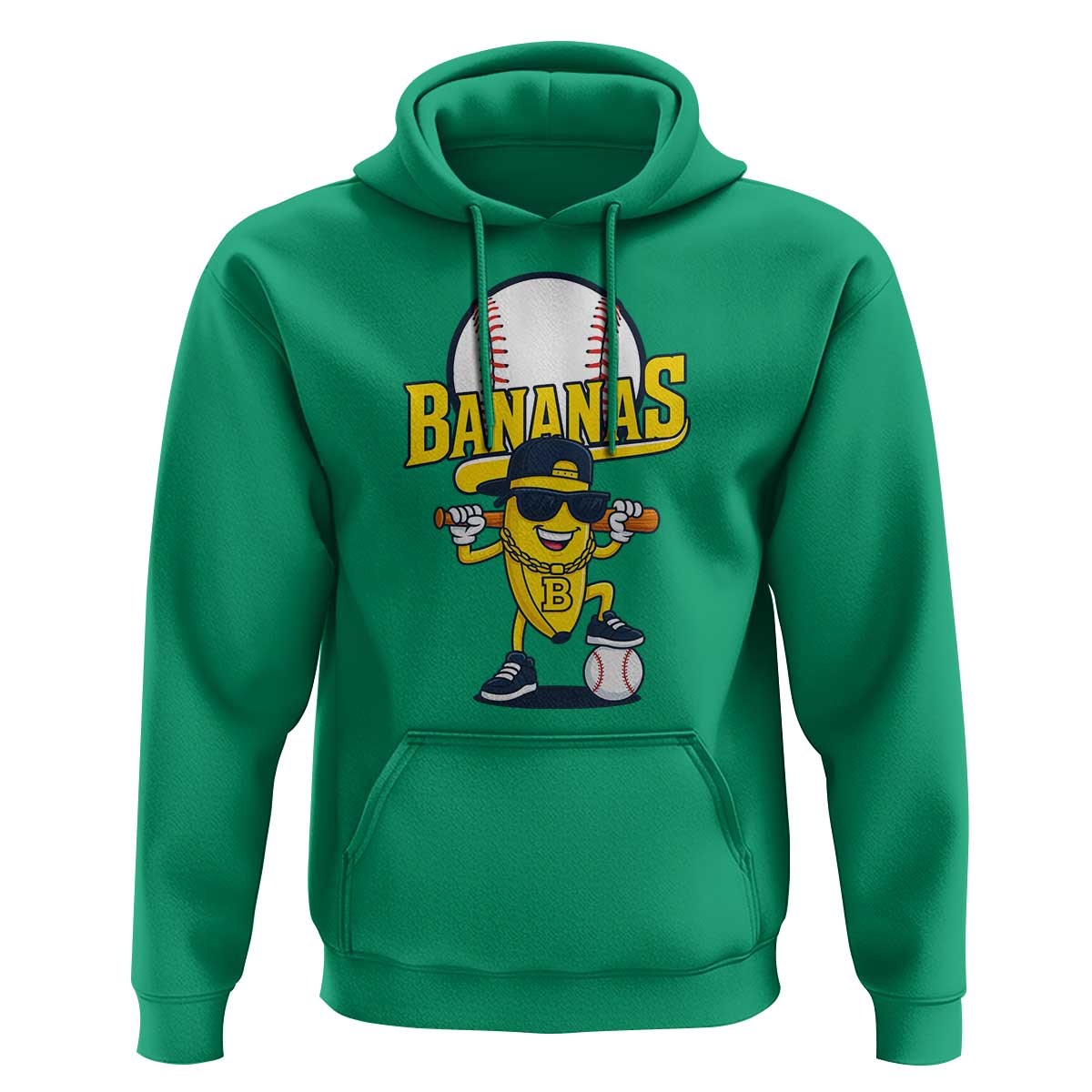 Cool Banana Playing Baseball Hoodie Funny Fruit Sports Gift - Wonder Print Shop