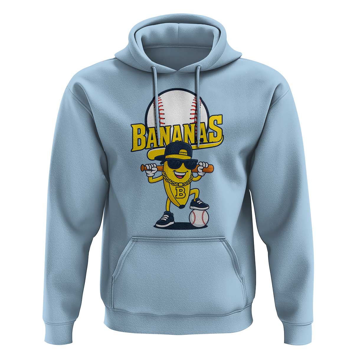 Cool Banana Playing Baseball Hoodie Funny Fruit Sports Gift - Wonder Print Shop