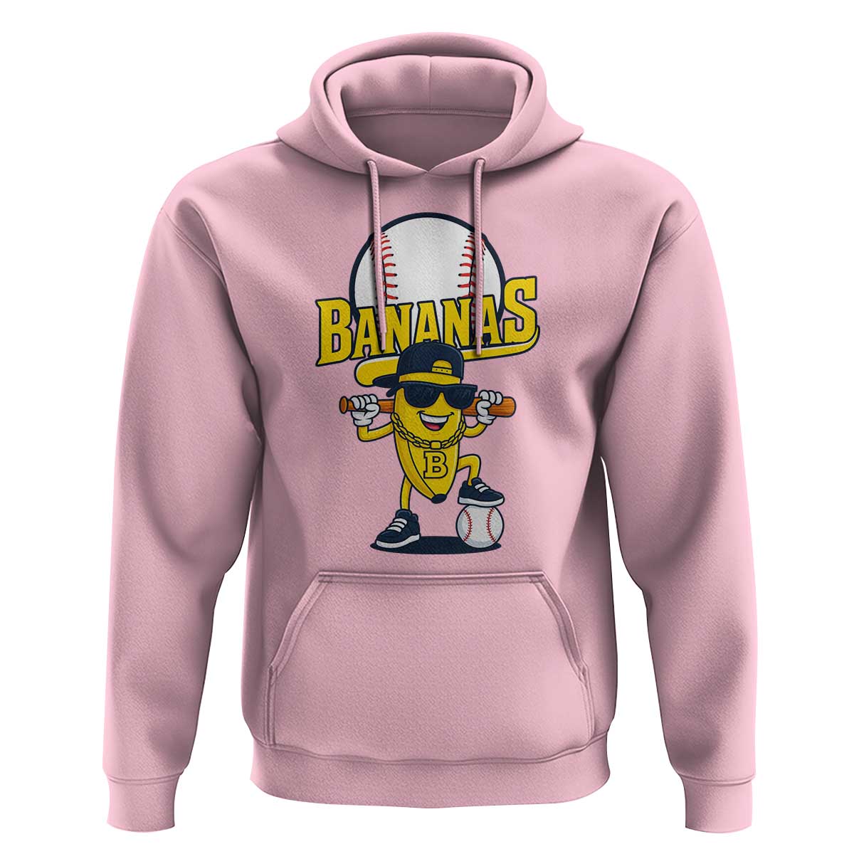 Cool Banana Playing Baseball Hoodie Funny Fruit Sports Gift - Wonder Print Shop