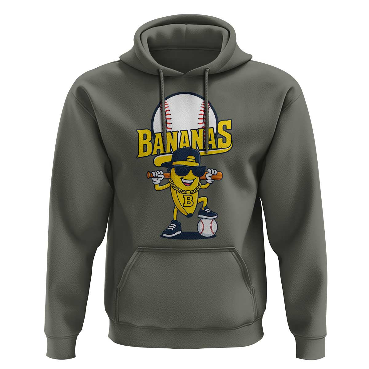 Cool Banana Playing Baseball Hoodie Funny Fruit Sports Gift - Wonder Print Shop