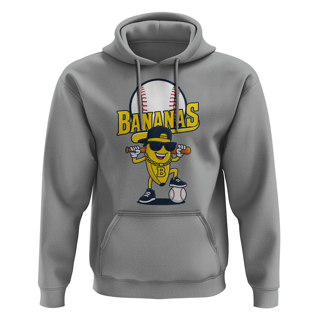Cool Banana Playing Baseball Hoodie Funny Fruit Sports Gift - Wonder Print Shop
