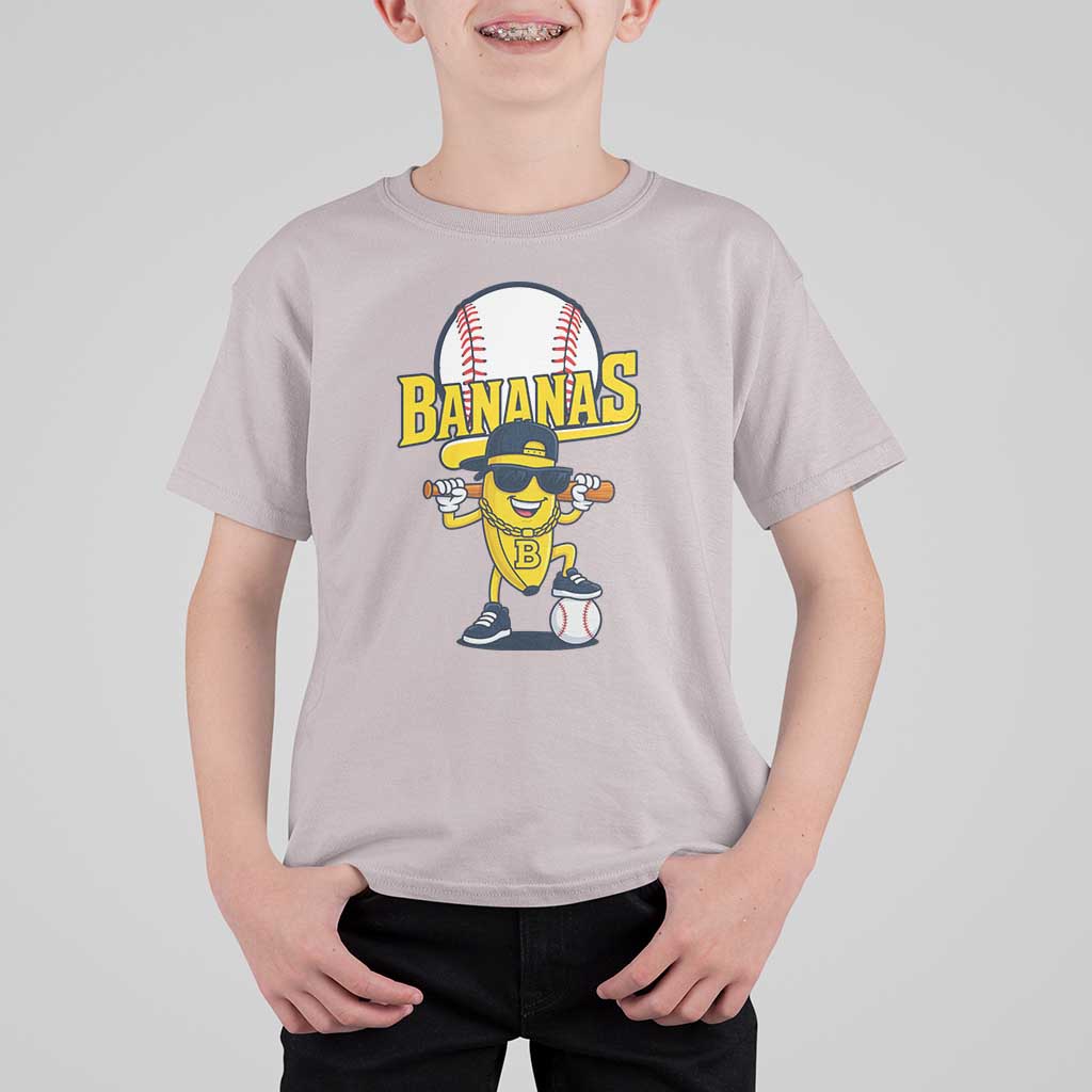 Cool Banana Playing Baseball T Shirt For Kid Funny Fruit Sports Gift - Wonder Print Shop