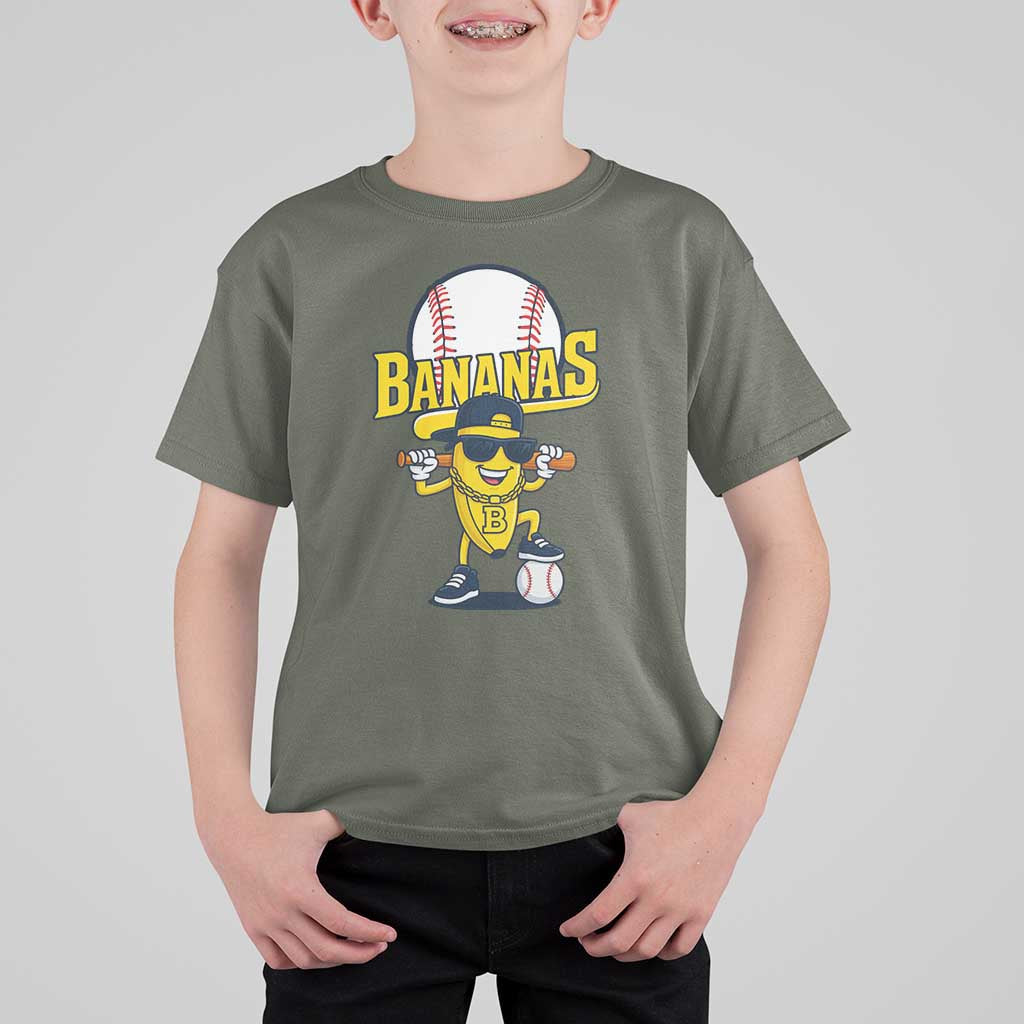 Cool Banana Playing Baseball T Shirt For Kid Funny Fruit Sports Gift - Wonder Print Shop