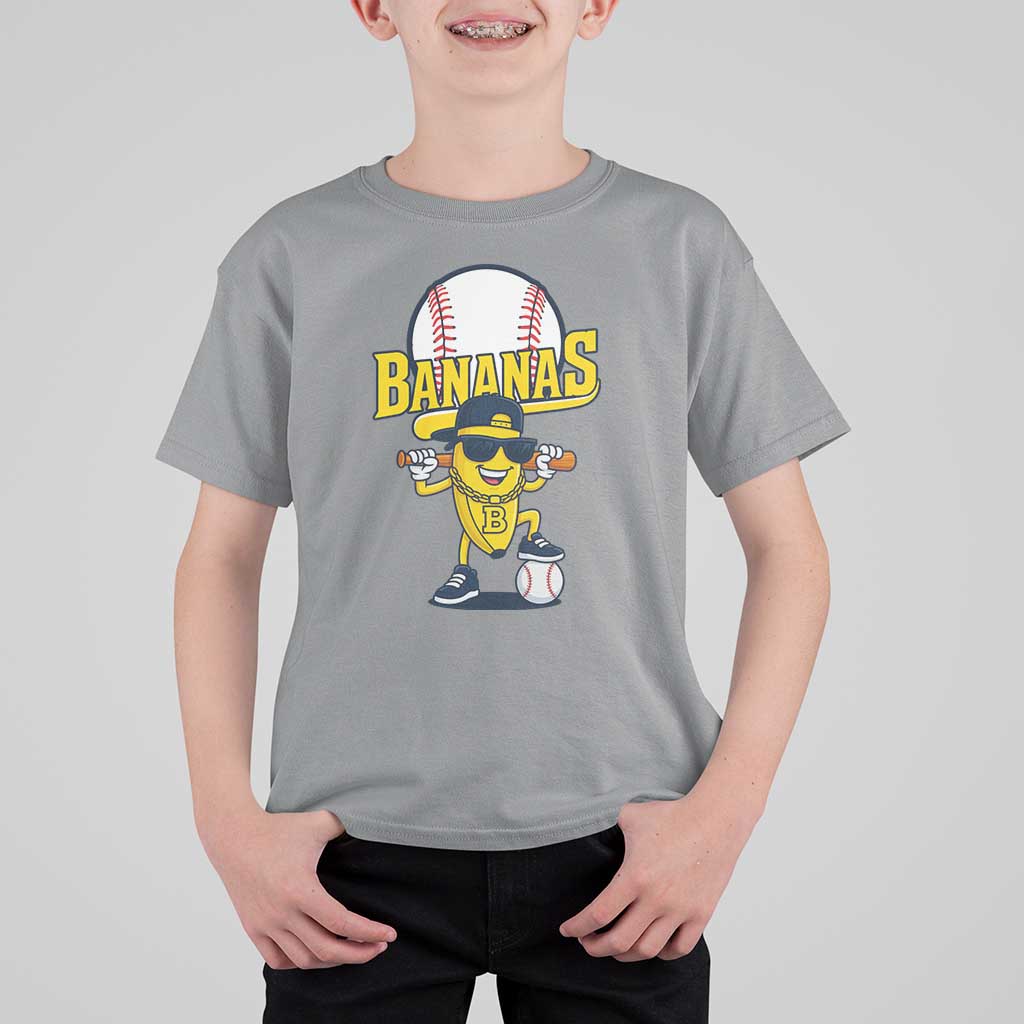 Cool Banana Playing Baseball T Shirt For Kid Funny Fruit Sports Gift - Wonder Print Shop