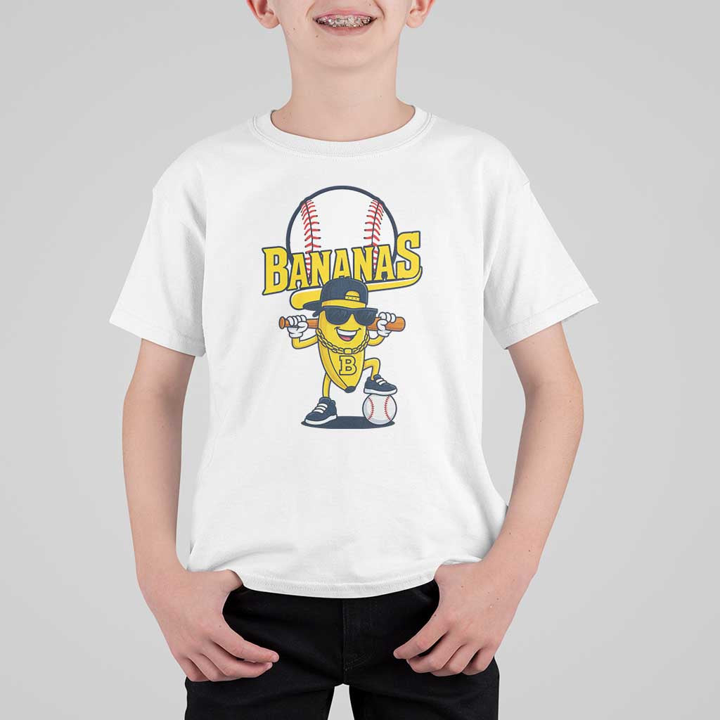 Cool Banana Playing Baseball T Shirt For Kid Funny Fruit Sports Gift - Wonder Print Shop