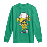 Cool Banana Playing Baseball Long Sleeve Shirt Funny Fruit Sports Gift - Wonder Print Shop