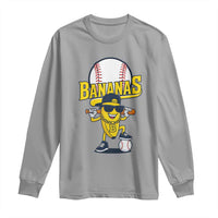 Cool Banana Playing Baseball Long Sleeve Shirt Funny Fruit Sports Gift - Wonder Print Shop