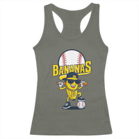 Cool Banana Playing Baseball Racerback Tank Top Funny Fruit Sports Gift - Wonder Print Shop