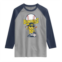 Cool Banana Playing Baseball Raglan Shirt Funny Fruit Sports Gift - Wonder Print Shop