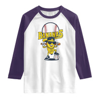 Cool Banana Playing Baseball Raglan Shirt Funny Fruit Sports Gift - Wonder Print Shop