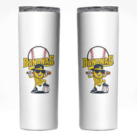 Cool Banana Playing Baseball Skinny Tumbler Funny Fruit Sports Gift