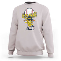 Cool Banana Playing Baseball Sweatshirt Funny Fruit Sports Gift - Wonder Print Shop