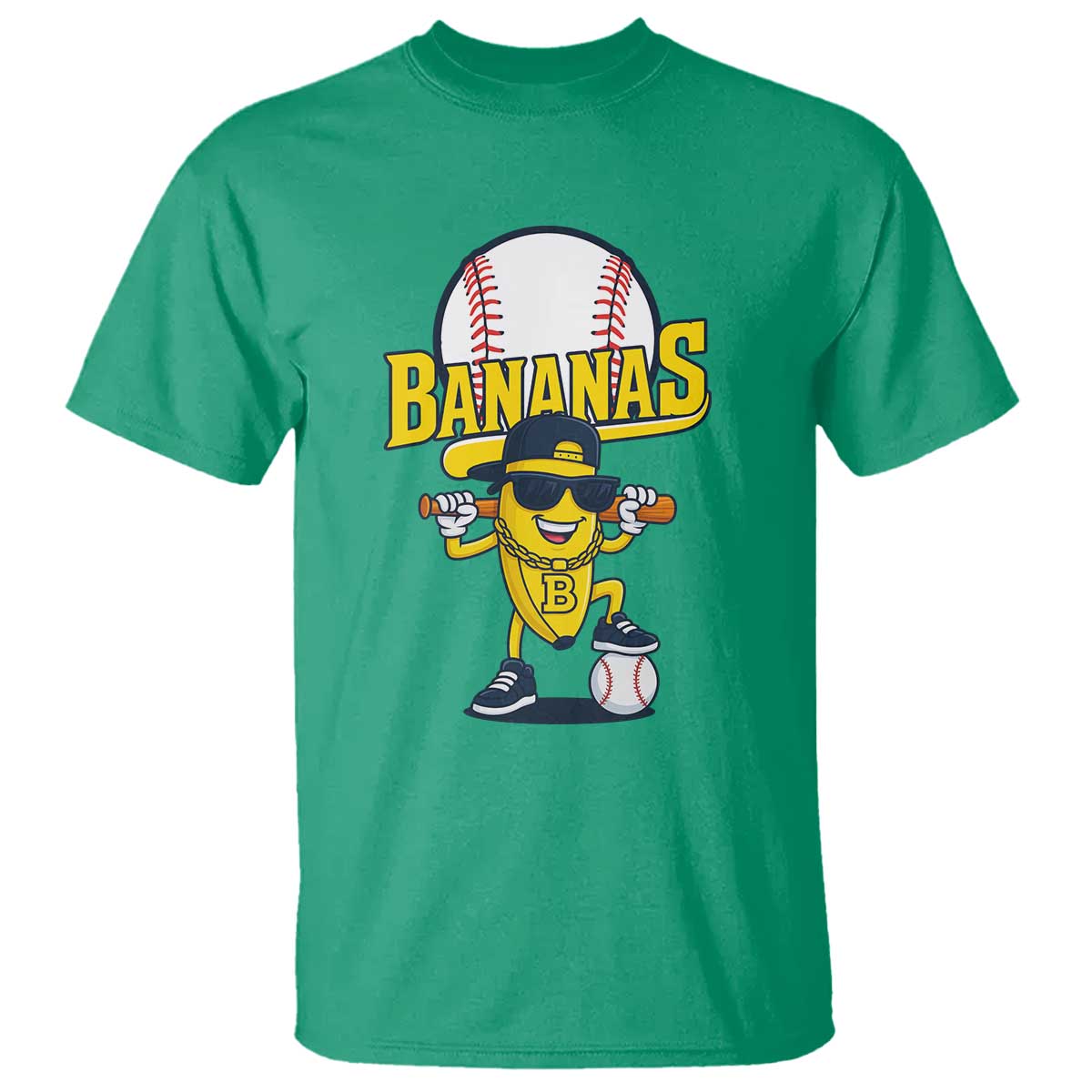 Cool Banana Playing Baseball T Shirt Funny Fruit Sports Gift - Wonder Print Shop