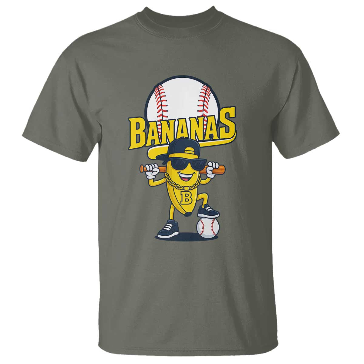 Cool Banana Playing Baseball T Shirt Funny Fruit Sports Gift - Wonder Print Shop