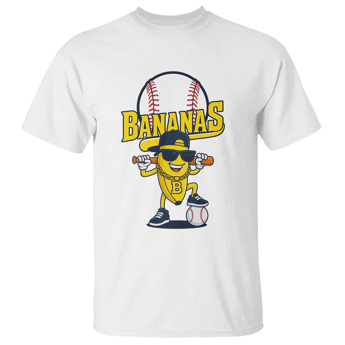 Cool Banana Playing Baseball T Shirt Funny Fruit Sports Gift - Wonder Print Shop
