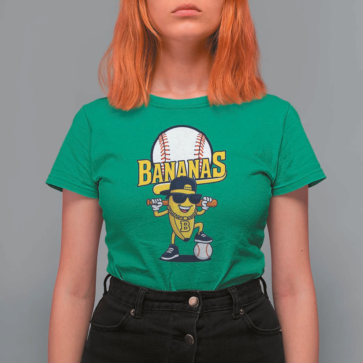 Cool Banana Playing Baseball T Shirt For Women Funny Fruit Sports Gift - Wonder Print Shop