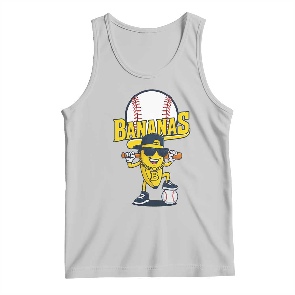 Cool Banana Playing Baseball Tank Top Funny Fruit Sports Gift - Wonder Print Shop