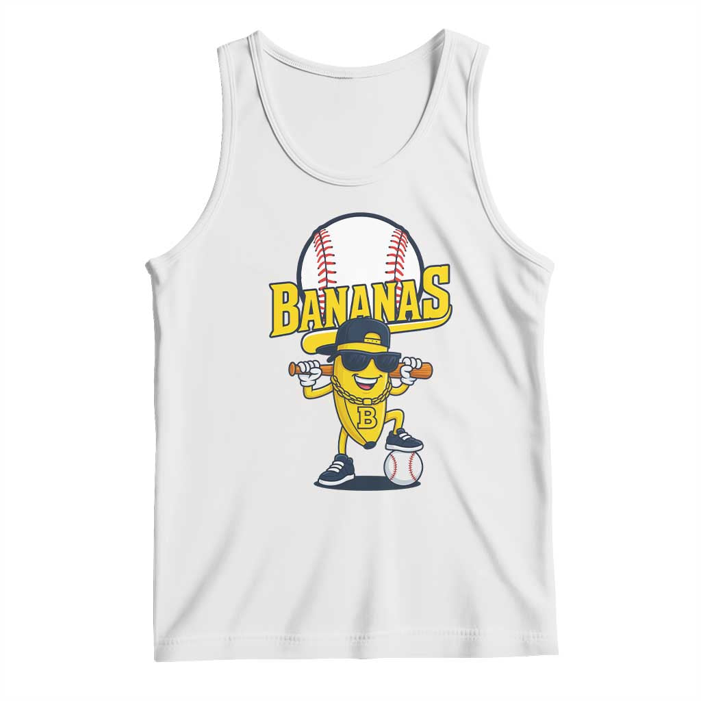 Cool Banana Playing Baseball Tank Top Funny Fruit Sports Gift - Wonder Print Shop