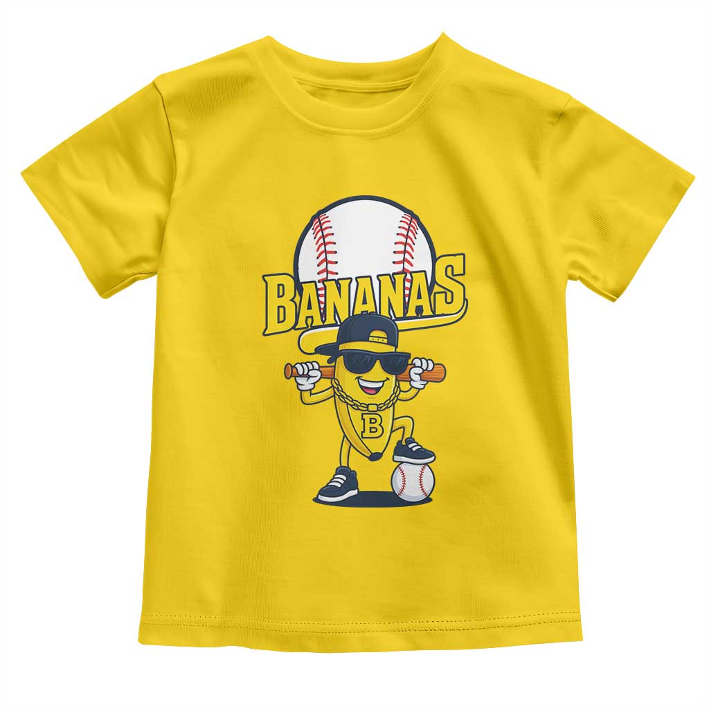 Cool Banana Playing Baseball Toddler T Shirt Funny Fruit Sports Gift - Wonder Print Shop