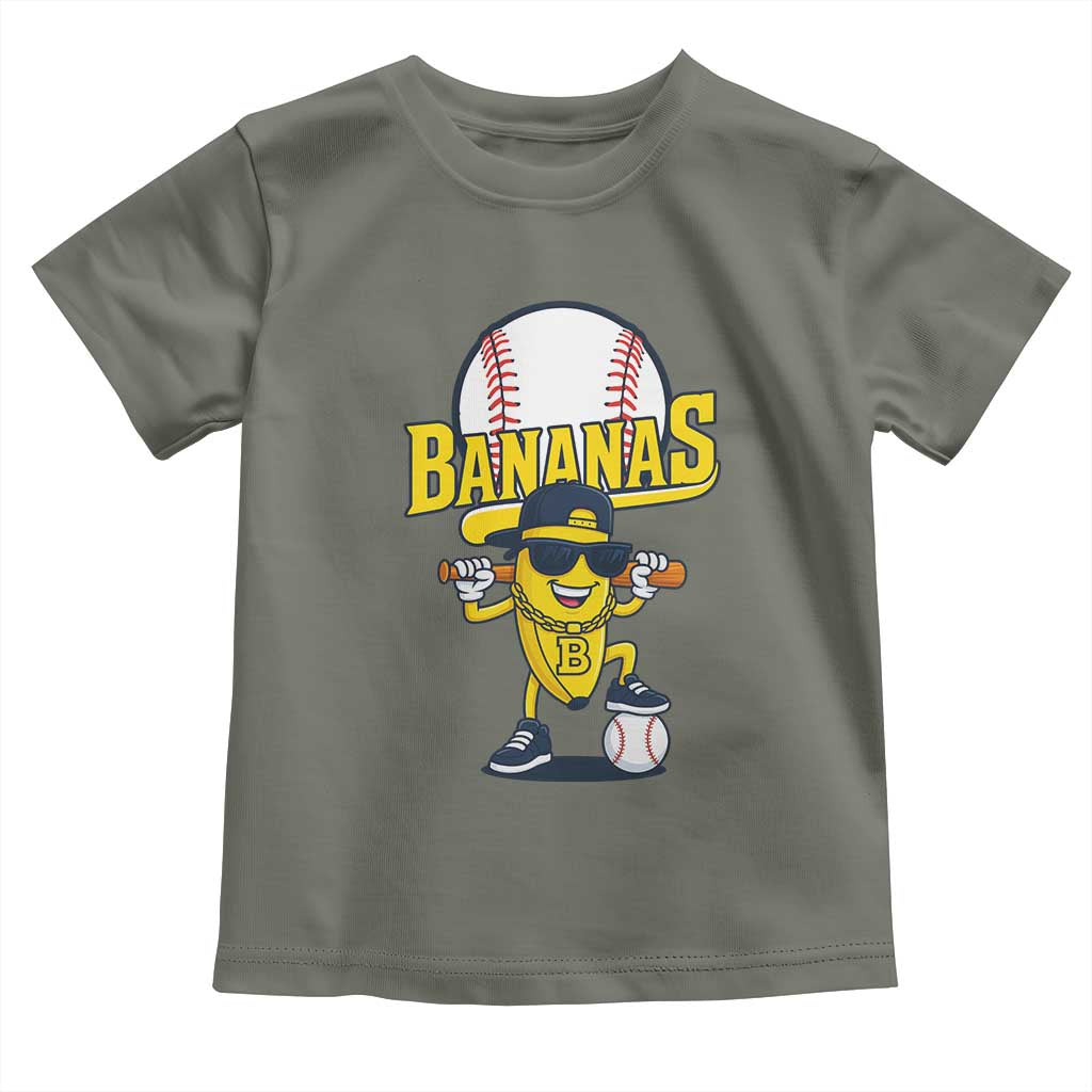Cool Banana Playing Baseball Toddler T Shirt Funny Fruit Sports Gift - Wonder Print Shop
