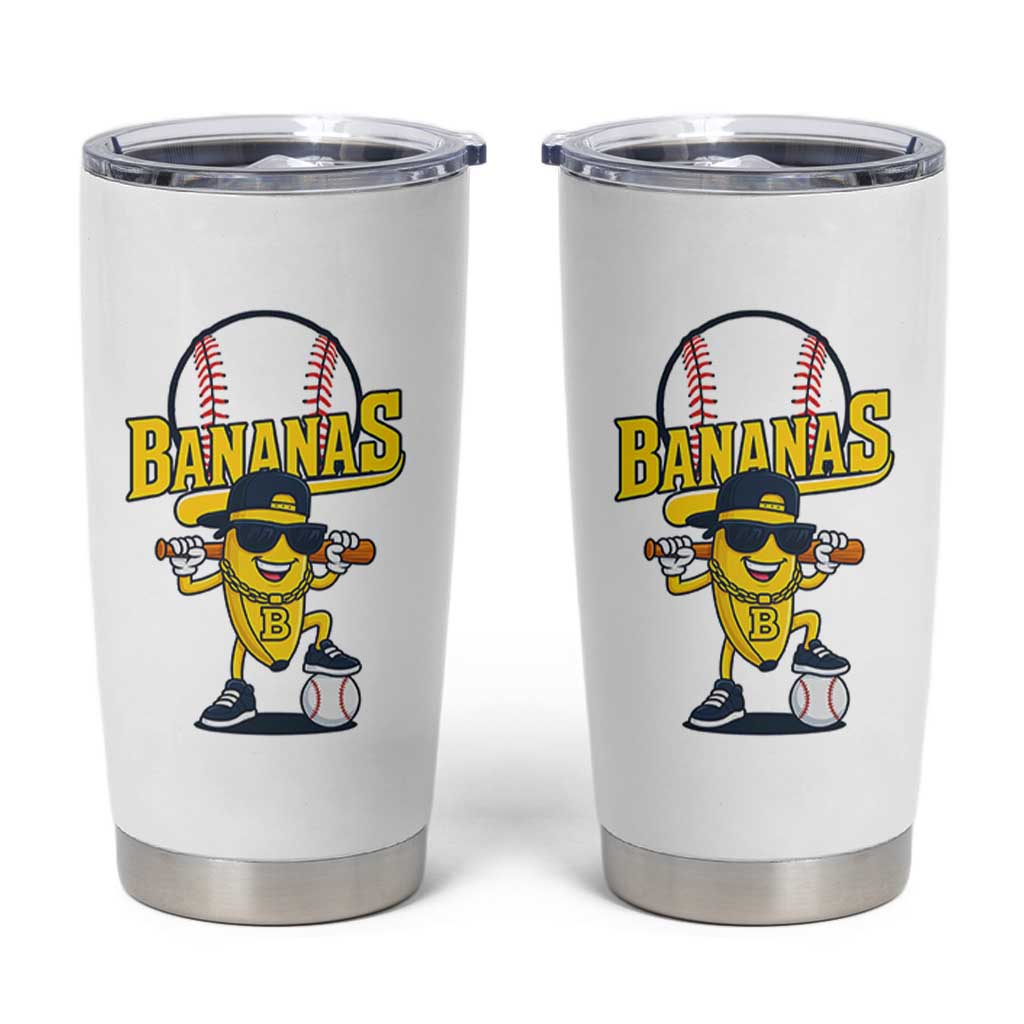 Cool Banana Playing Baseball Tumbler Cup Funny Fruit Sports Gift