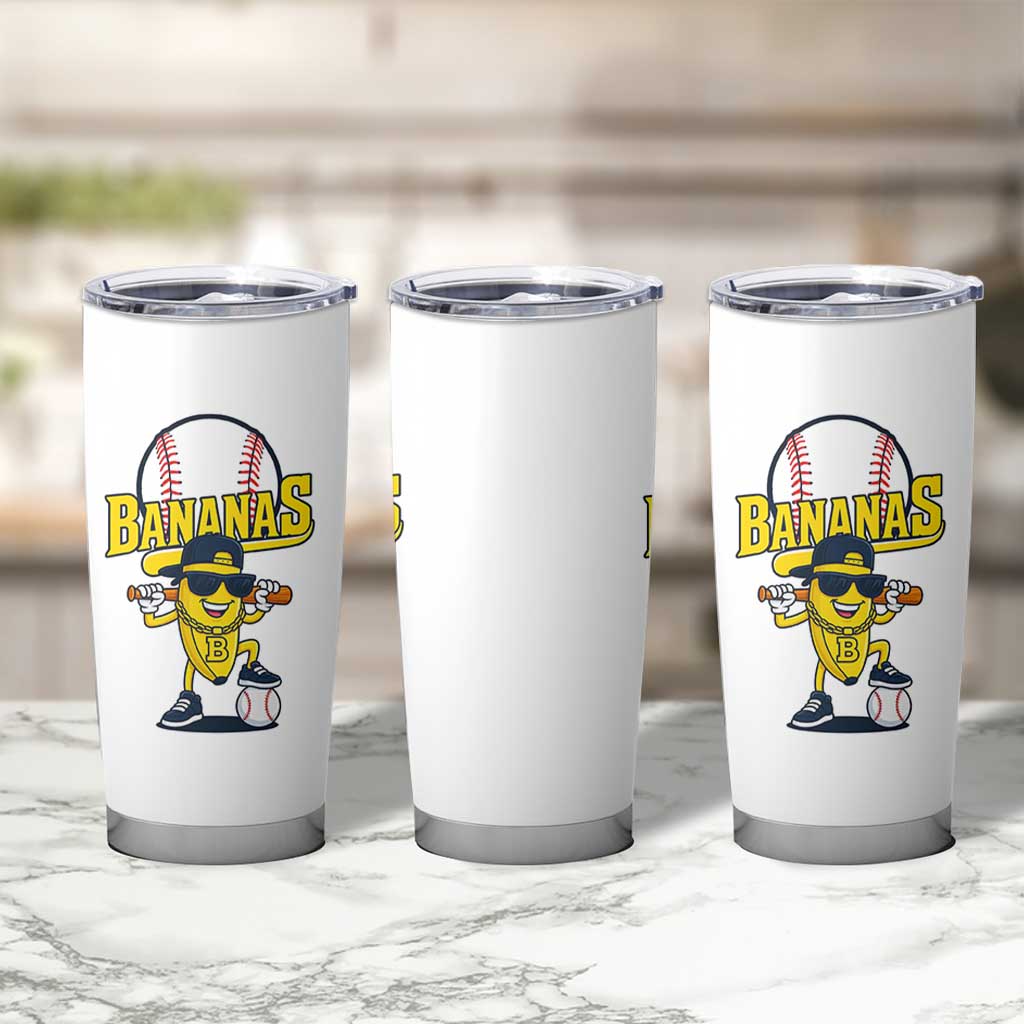 Cool Banana Playing Baseball Tumbler Cup Funny Fruit Sports Gift