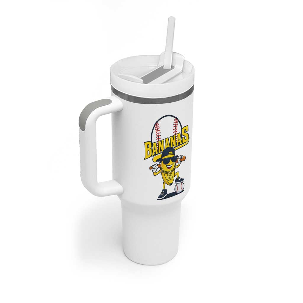 Cool Banana Playing Baseball Tumbler With Handle Funny Fruit Sports Gift