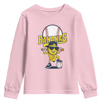 Cool Banana Playing Baseball Youth Sweatshirt Funny Fruit Sports Gift - Wonder Print Shop
