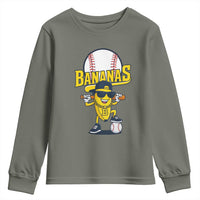Cool Banana Playing Baseball Youth Sweatshirt Funny Fruit Sports Gift - Wonder Print Shop