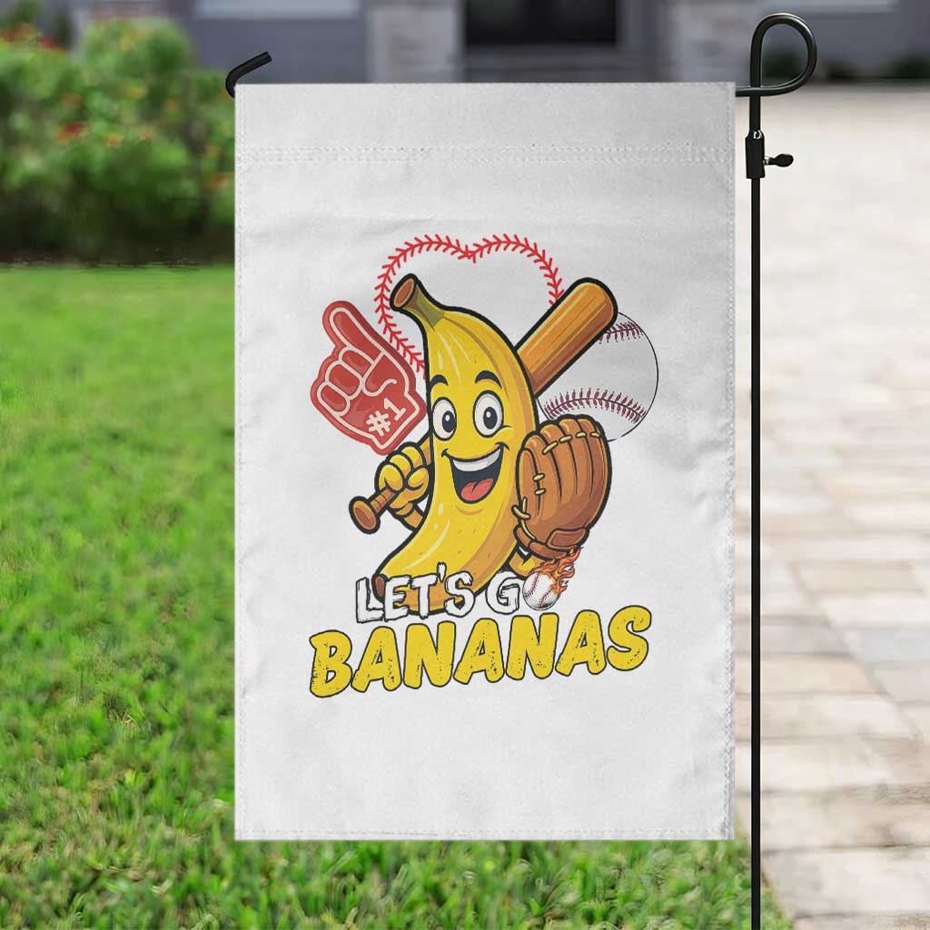 Funny Baseball Garden Flag Lets Go Bananas Fruit Sports Lover Gift - Wonder Print Shop