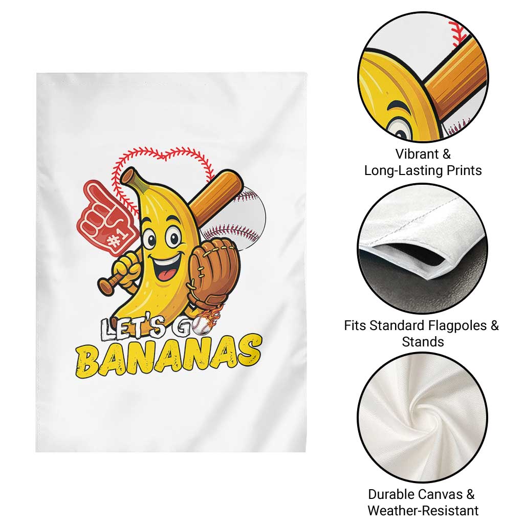 Funny Baseball Garden Flag Lets Go Bananas Fruit Sports Lover Gift - Wonder Print Shop